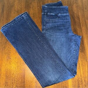 American Eagle Luxe Pull-On High-Waisted Kick Bootcut Jean Dark Denim Small Long